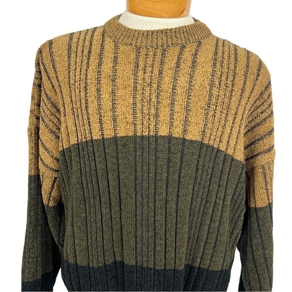 jf J. Ferrar Men’s Pullover Ribbed Chunky Knit Sweater Sz XL Multi Colors Italy - Picture 2 of 9